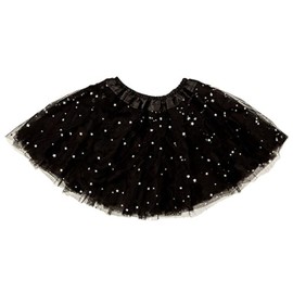 A Liittle Tree -Lady Women Girls Tutu Skirt Fancy Dress Party (Lady, Sparkling Black)