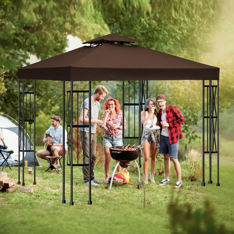 10x10 Canopy Replacement top Double Tiered Polyester Replacement Canopy for