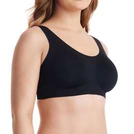 Momcozy Seamless Bra for Women, Comfort Soft Support Bra, Wireless Full-Coverage Everyday Bra Invisible Maternity Bra Black