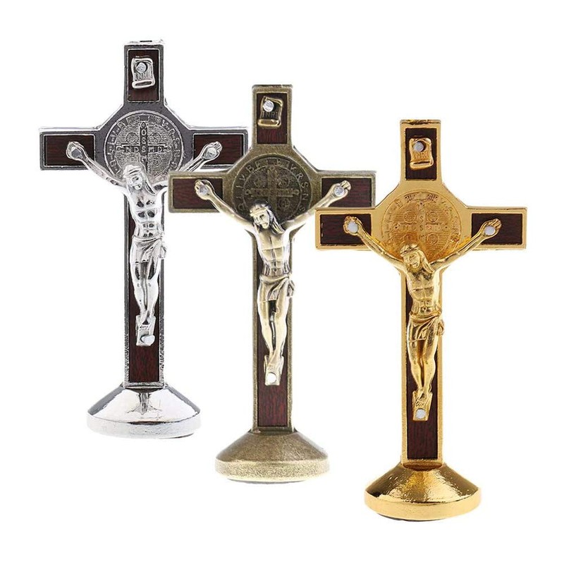POFET Crucifix Jesus Christ Cross Statue Figure for Car Home