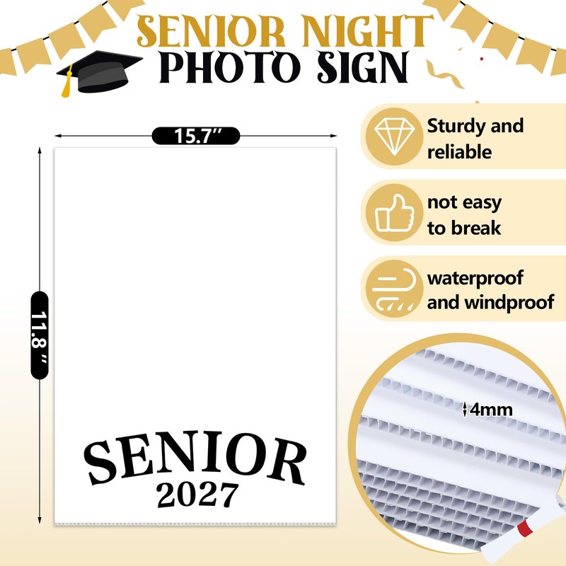 MotiMind 8 Pcs Class of 2027 Senior Photo Booth Props