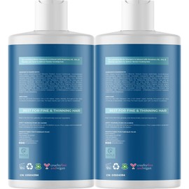 Rosemary and Biotin Shampoo for Thinning Hair - Vegan Volumizing Shampoo for Fine Hair with B Vitamins Argan Oil & Tea Tree Essential Oil - Paraben Silicone and Sulfate Free Vegan Formula (2 Pack)