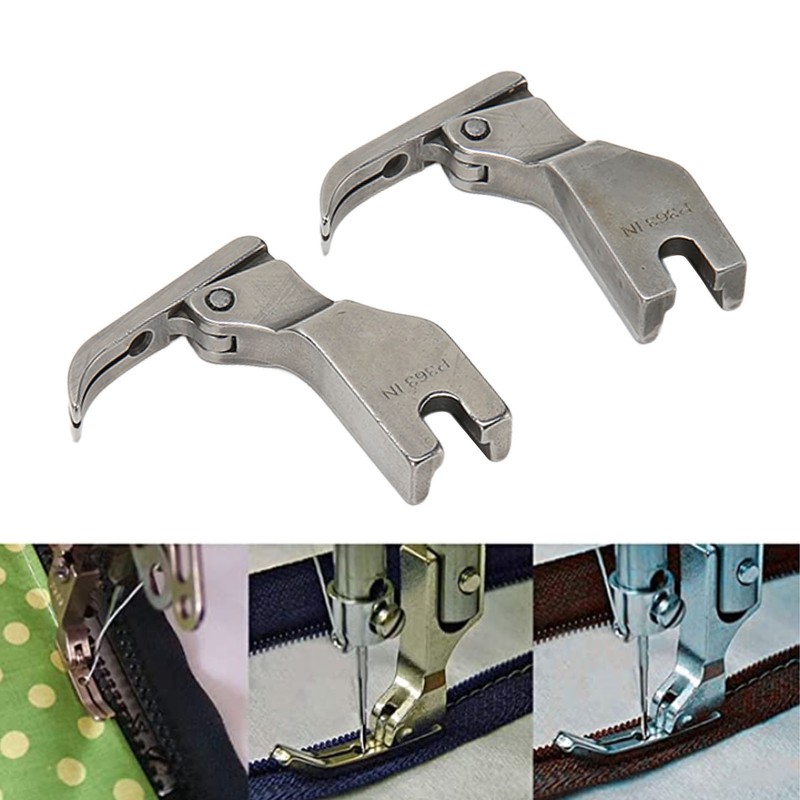 2pcs Flat Bed Sewing Machine Zipper Foot Professional Rust Prevention