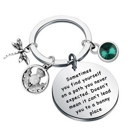 AKTAP Sasenach Inspired Keychain Outlander Jewelry Sassenach Scottish Outlander Gift Sometimes You Find Yourself On a Path You Never Expected (Outlander sometimes keychain)