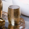 Gold Bathroom Accessory Set - 3 Piece Decorative Ceramic Bathroom