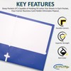 10 Pack Two Pocket Folders, Blue, Strong Thick Paper Folders,