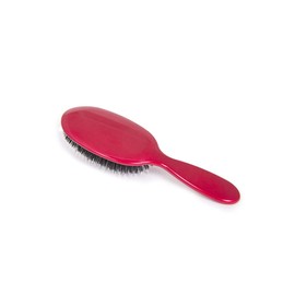 Rock & Ruddle Natural Mixed Boar Bristle Hair Brush for Women and Kids (Small 6.9") - Perfect for Wet or Dry Hair, Detangling Smoothing Blowdrying - Designed & Made in UK - Red Shimmer Design