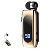 Retractable Wireless Headset Headphone Stereo Earphone V5.0 Noise Cancelling Mic