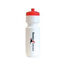 PT water bottle white with red top