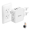 HONIZER Flat Outlet Extender with 4AC Side Outlet,Multi Plug with