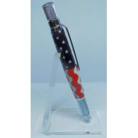Handmade Knurl GT Pen - Patriotic Stylized American Flag - Red, White & Blue - Chrome Hardware