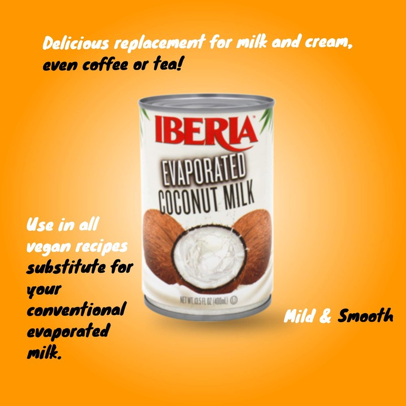 Iberia Lactose Free Evaporated Coconut Milk, 13.5 Fl Oz (Pack