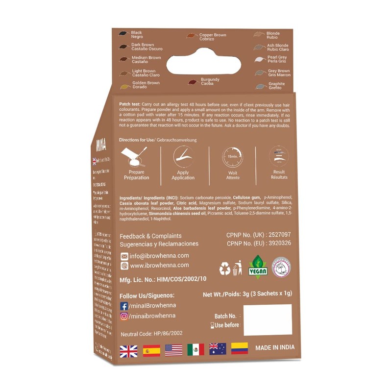 Mina ibrow Henna Regular Pack & Colouring Tint Kit (Blonde)