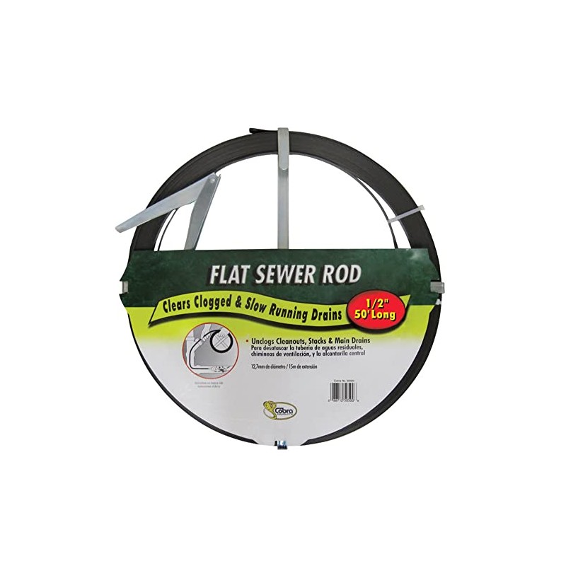 Cobra 1/2 in. Flat Steel Sewer Rod 50 ft.