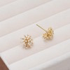 Aleasha Cluster Pearl Earrings Gold Small Pearl Stud Earrings for