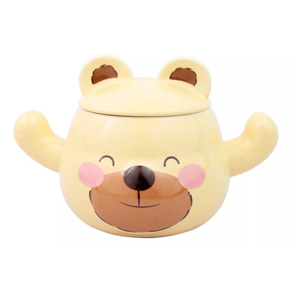 Taza De Ceramica Con Tapa Oso Kawaii Cafe Té M-0924