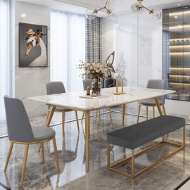 YISUN Jacquard Dining Room Bench Covers - Super Stretch Spandex Upholstered Bench Slipcover, Removable Washable Bench Protectors for Living Room, Bedroom, Kitchen