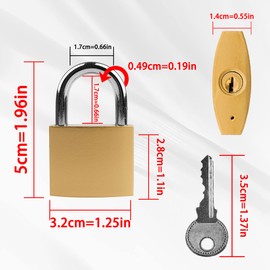 Lamondre Padlock 2 Pack Padlocks, Small Padlock with Keys, Mini Padlock, Key Padlock for Gym Locker, Travel Bags, Cabinets - 32mm