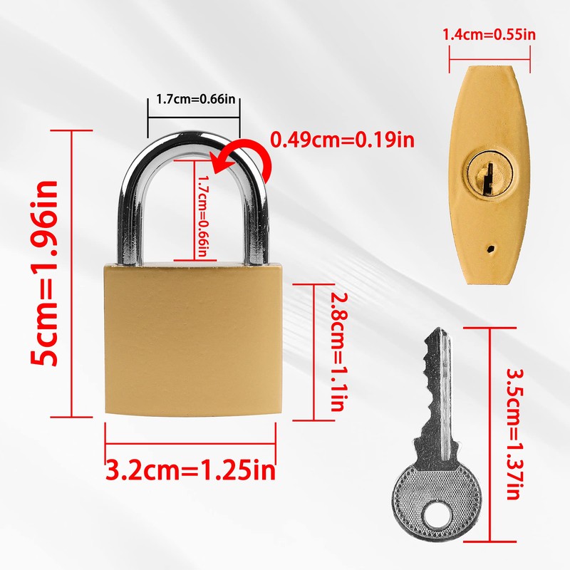 Lamondre Padlock 2 Pack Padlocks, Small Padlock with Keys, Mini