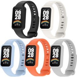 LeyuBand 3 Pack Bands Compatible with Xiaomi Smart Band 9 Active/Redmi Smart Band 3,Silicone Sport Band for Women Men