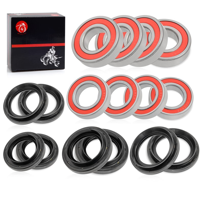 Front Rear Wheel Bearing Seals Kits 2005-2013 For Yamaha Rhino