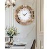 Artloge Crushed Diamond Wall Clock: 24 inch Round Decorative Mirrored