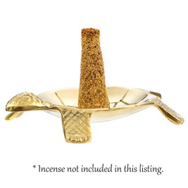 Brass Turtle Incense Holder for Incense Cones, Sticks, Charcoal Discs, Resin, Healing Crystals - 4.75" - for Spiritual Home Decor, Meditation Accessories, Witchcraft Supplies, Spiritual Gifts