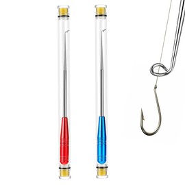 Azlanway Hook Remover Fishing, Pack of 2 Portable Fishing Hook Remover with Storage Tube, 17 cm, Stainless Steel Chopper Remover Fishing Quick Remover, Disgorger Fishing Accessories for Small and