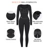 Popilush Jumpsuits for Women Long Sleeve Built-In Bra Square Neck