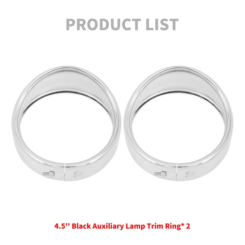 motosikleta 4.5 inch Fog Light Trim Rings Visor Style Auxiliary