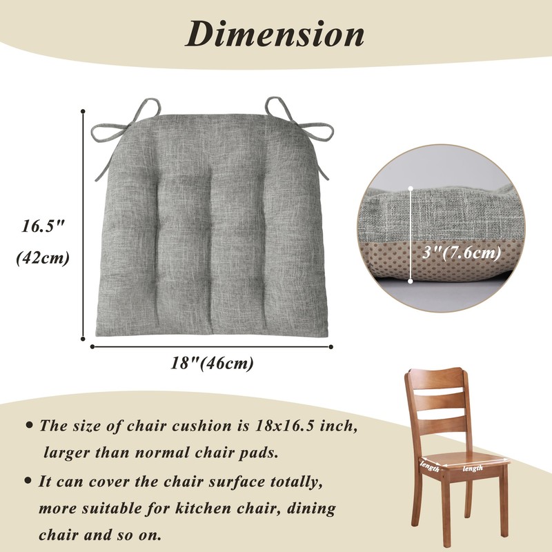 FlyGulls Chair Cushions for Dining Chairs Set of 4 Durable