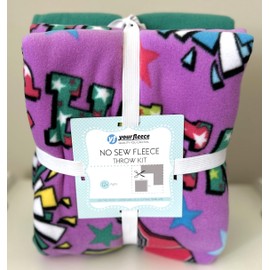 Cheerleader Spirit Anti-Pill Premium No-Sew Throw Fleece Fabric Kit (50x60)