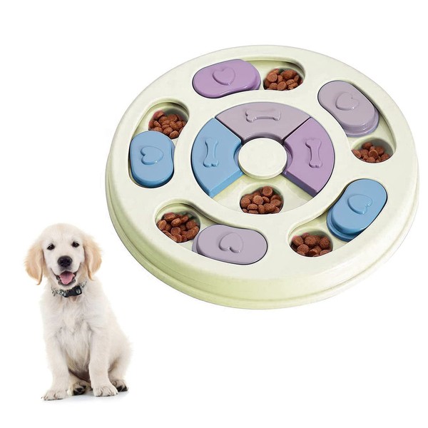 Elezenioc Dog Puzzle Slow Feeder Toy,Puppy Treat Dispenser Slow Feeder