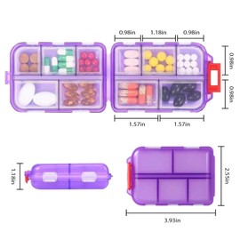 2PCS 7-Day Pill Organizer with Labels – Travel Pill Case, Daily Medication Organizer | Compact & Secure | Fits in Pocket/Purse (3.7” x 2.4”)