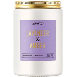 AOOVOO Lavender Candle - Wood Wick Candles, Scented Candles, Soy Candles, Aromatherapy Candle, Soy Wax Candle, Candle for Home Scented, 22oz