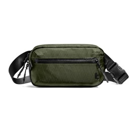 tomtoc X-Pac Bum Bag for Men and Women, 1.5 Litre Small Travel Sling Bag, Chest Bag, Belt Bag, Shoulder Bag with RFID Protection for Hiking, Travel, Everyday Life, Green