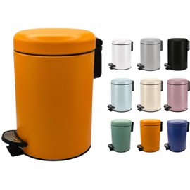 KW Soft Shade Small Round Pedal Bin 3ltr (Orange, 3 Ltr)