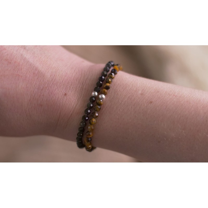 Bergerlin Genuine Natural Stone Pearl Bracelet with 925 Sterling Silver