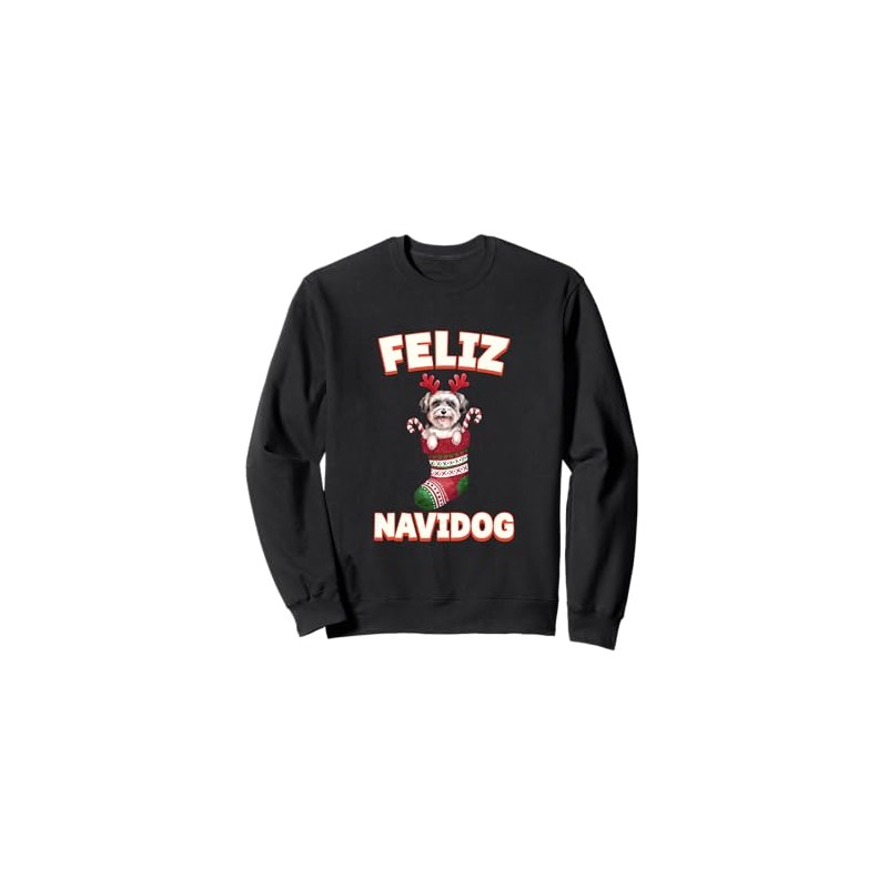 Feliz Navidog Christmas Dog Sock Havanese Sweatshirt