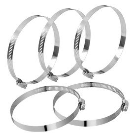 5 Pcs Hose Clips Assorted, JatilEr 105-127mm Hose Clamp Adjustable Stainless Steel Pipe Clip, Duct Clamps Pipe Clamps Adjustable Metal Hose Clips for Securing Hoses and Pipes Tube