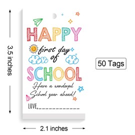 Back to School Gift Bag Tags,Cute Happy First Day of School Happy First Day of School Gift Tags,Teacher Appreciation Gift Tags,Welcome Back to School Gift Tag for Student