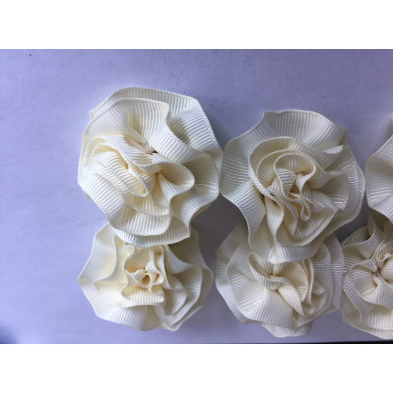 Unbranded Carnation Shaped Lapel Stud Pin - Antique White/Cream Ribbon