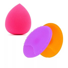 SPONGE CLEAN Kit Esponja Y Cepillo Exfoliante Rostro Cuidado Piel Limpiez