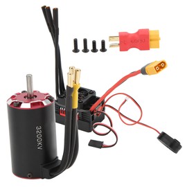 V2 3660 3200KV 4 Pole Supersonic Brushless Sensor Motor with 80A ESC for Traxxas 1/10 RC Car Parts