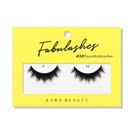 KARA BEAUTY Fabulashes Bold 3D Faux Mink Strip Lashes – Thick Fake Eyelashes, Dramatic Lash Strips for Goth & Full Glam – Reusable Fluffy Falsies with Wispy Volume – Style A62