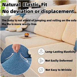 Yoovat Magic Sofa Covers Magic Sofa Couch Covers 2024 New Wear-Resistant Universal Sofa Cover Stretch for Sectional Slipcovers (Texture-Sea Blue,Large Double Seat Cover)