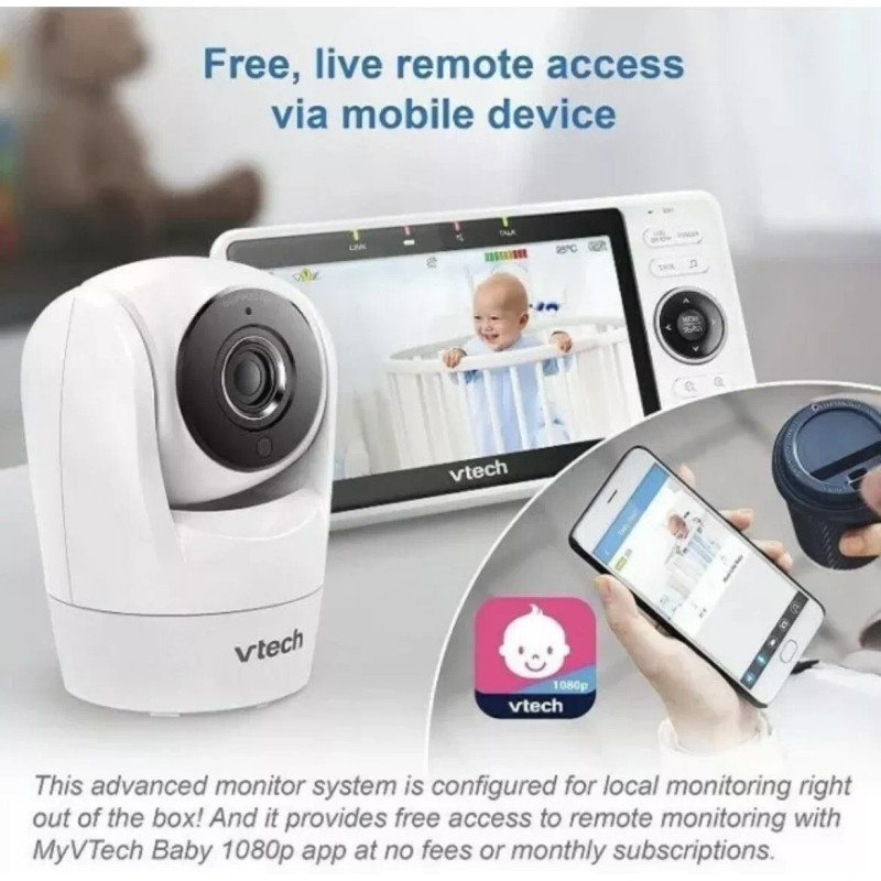 VTech 5" Smart WiFi 1080p Pan and Tilt Monitor