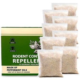 Mouse Repellent Pouches, Rat Repellent with Peppermint Oil, Mice Repellent Outdoor & Indoor, Environment Friendly, Keeps Mice Out Mice Deterrent for House/Car/RV/Boat/Garage/CABI, 10Pcs