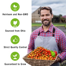 Red Heirloom Cherry Tomato Seed Pod Kit for AeroGarden, idoo with Red Heirloom/Golden Harvest Cherry Tomato and Red Chili/Green/Yellow/Purple Bell Pepper - Compatible with All Hydroponics (24-Pod)