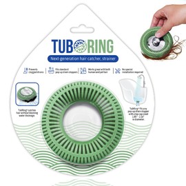 Hair Catcher for Shower Drain & Bathtub – TubRing Pop-Up Drain Protector & Strainer, Reusable Silicone Stopper for Bathroom Clog Prevention, Fits 1.85"–2.16" Drains | Sage Green